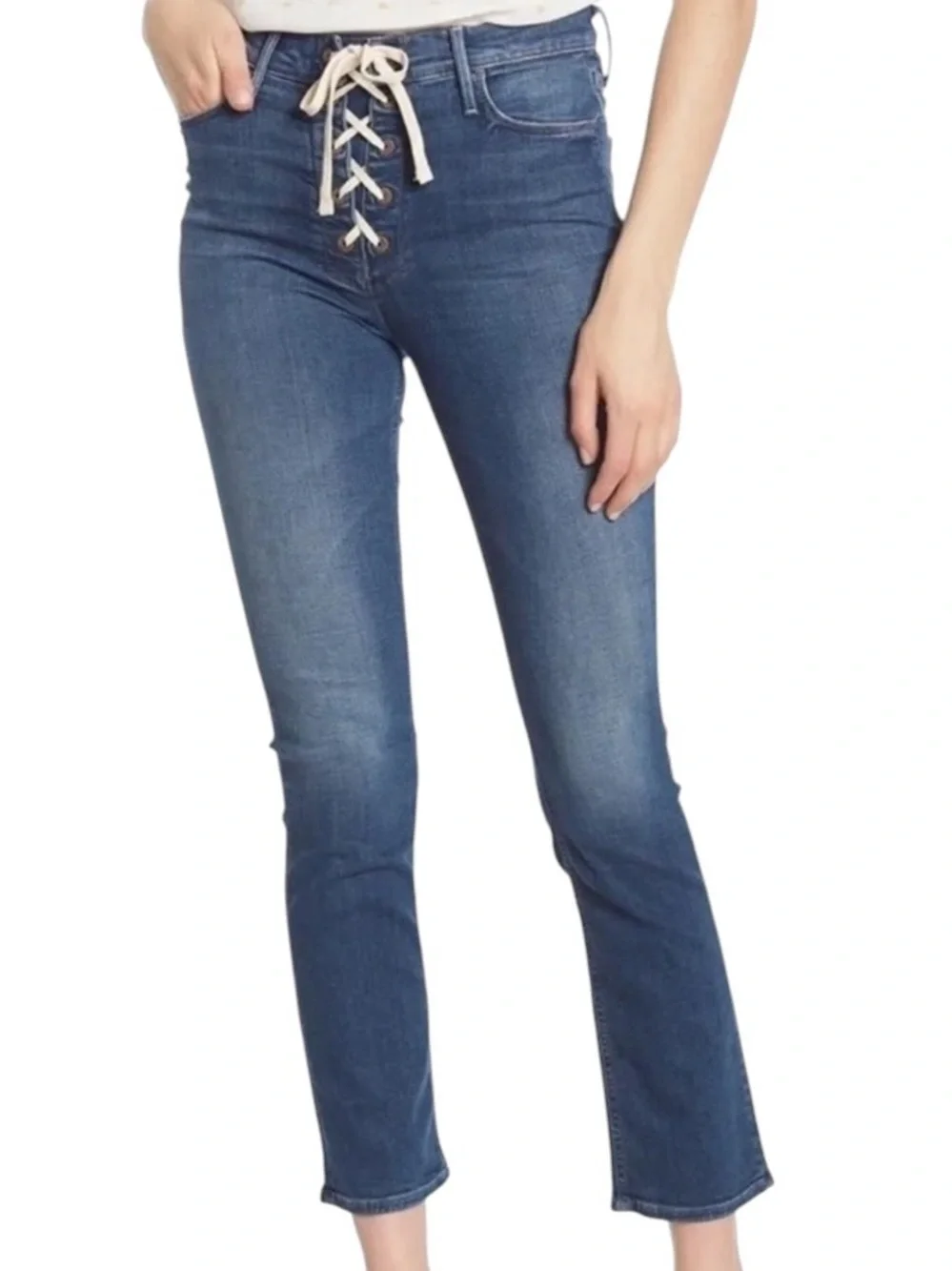 Mother The Lace Up‎ Dazzler Ankle Turn Of The Tide Wash Size 30